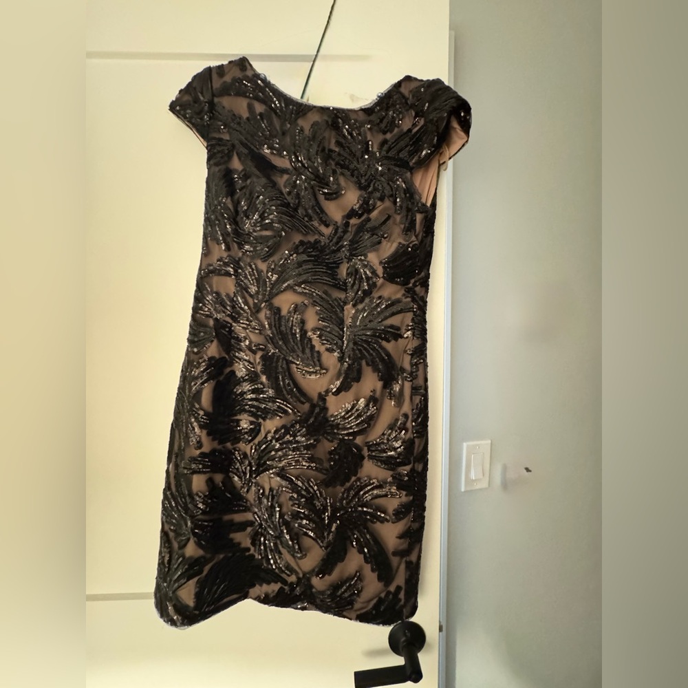 Adrianna Papell Black Sequin Mini Dress